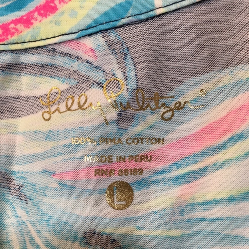 Lilly Pulitzer Pima Cotton 3/4 Sleeve High Tide Dancing Lady Amina Dress Large - Picture 9 of 12